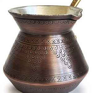 หม้อกาแฟตุรกีสแตนเลสสตีลวินเทจ แกะสลักลาย Cezve Ibrik พร้อมด้ามจับไม้แกะสลักสีเข้ม ใช้ซ้ำได้สำหรับเตาแก๊ส - Product Image 6