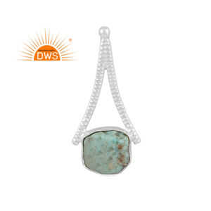 จี้พลอยสีเทอร์ควอยซ์ธรรมชาติจี้เงินแท้ปรับแต่งได้ตามต้องการ - Product Image 4