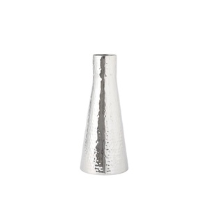 Shiny Hammered Nickel Metal Flower <b>Vase</b> Perfect for Festive Home Table Decor Hotels and Stylish Restaurant <b>Settings</b> - Product Image 1