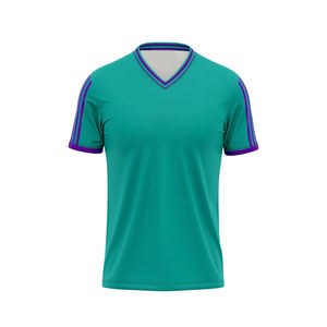 T-shirts de sport personnalisés respirants à col en V, nouveau design, logo par sublimation, t-shirts de sport classiques rétro - Product Image 1