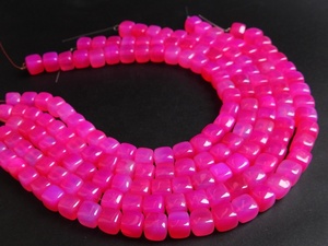 Nueva Llegada, Cuentas de Calcedonia Rosa Intenso, Suaves y Alargadas, de 6 mm, 9 Pulgadas, Piedras Sueltas para la Fabricación de Joyas, Precio al por Mayor - Product Image 4
