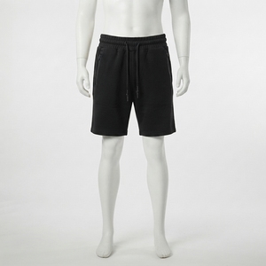 Shorts en molleton de haute qualité avec taille élastique et cordon de serrage, poche zippée sécurisée pour un usage quotidien décontracté - Product Image 4
