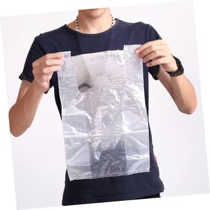 Heavy-duty <b>Transparent</b> Carry-out T-shirt <b>Bags</b> Eco-friendly Plastic Shopping <b>Bags</b> for Groceries Clothes and Retail - Product Image 5