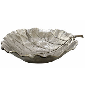 Plat de service ovale en aluminium au design moderne, en forme de feuille, pour cuisine et table, nickelé, personnalisable - Product Image 2