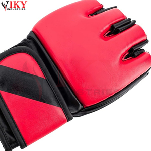 Nouvel Arrivage Prix de Gros OEM ODM Gants de MMA en Cuir Rouge et Noir à Paume Ouverte pour Grappling, Sparring et Entraînement de Combat - Product Image 5