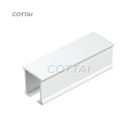 Riel para Cortinas con 6 Ruedas, Componente Principal Derecho, Color Blanco