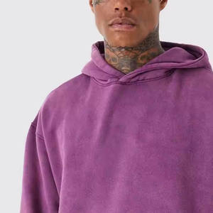 Sweat-shirt à capuche surdimensionné pour homme, couleur unie, décontracté, avec poche avant, coupe classique, en molleton français tricoté - Product Image 3