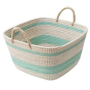 Eco-friendly Vietnam Proofing Rustic Seagrass <b>Basket</b> Colorful Handwoven Laundry <b>Basket</b> For Home Organization - Product Image 5