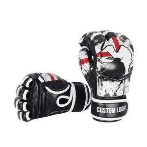 Gants d'entraînement MMA personnalisés avec logo, en cuir PU, à doigts ouverts, équipement de combat - Product Image 2