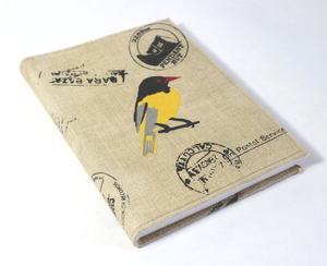 Cuadernos Hechos a Mano con Papel Reciclado de Algodón, Tapa Dura, Recargables, con Diseño de Pájaros Impresos en Serigrafía Multicolor - Product Image 2