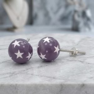 Tiradores de resina con diseño de estrellas moradas para gabinetes, diseño tradicional, ecológicos, de fácil instalación, multifuncionales para muebles - Product Image 3
