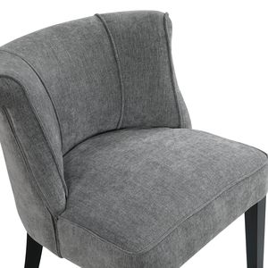 Chaise d'appoint moderne pour salon, 1 pièce, finition expresso, pieds en tissu anthracite, dossier incurvé, rembourrage en mousse - Product Image 4