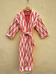 Bata de Kimono con Estampado Digital de Dibujos Animados para Mujer, 100% Algodón, Suave y Transpirable, Camisón de Verano Hecho a Mano, Cuello en V, Cintura Elástica, Talla Completa - Product Image 2