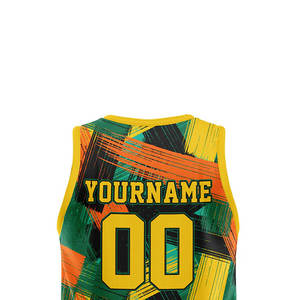 Ensembles de maillots de basketball unisexes personnalisés en gros avec logo, grandes tailles, respirants, impression sérigraphique, anti-humidité, anti-UV pour joueurs - Product Image 4