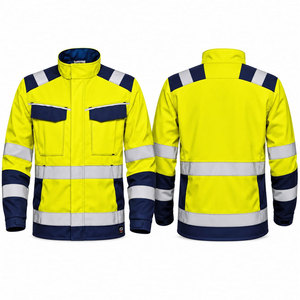 Vestes de sécurité réfléchissantes personnalisées à haute visibilité, fabriquées en usine, manteaux d'hiver à col montant pour travaux de construction - Product Image 1