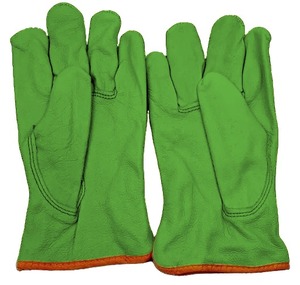 Guantes de Trabajo de Cuero Blancos con Ribete Naranja, Unisex, para Uso en Exteriores, Protección para Todas las Estaciones - Product Image 4