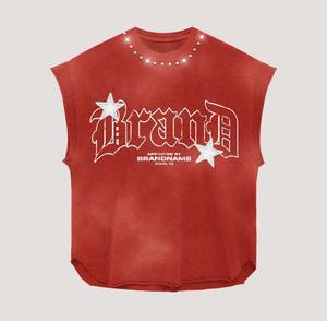 Conjunto de Camiseta sin Mangas y Pantalones Cortos de Felpa Francesa de Algodón, Diseño Personalizado de Última Moda, Fabricación en Fábrica, Impresión en Serigrafía - Product Image 4