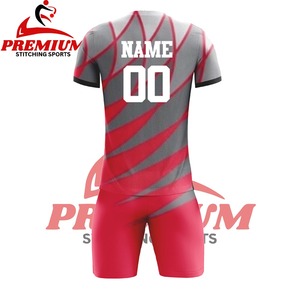 Uniforme de football pour hommes respirant de qualité supérieure OEM, manches courtes, logo personnalisé, couleur unie, tissu 100% polyester - Product Image 5