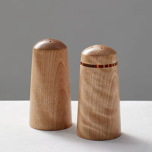 Handcrafted <b>Wooden</b> Salt Pepper Shaker For <b>Rustic</b> <b>Dining</b> <b>Table</b> Decor And Practical Kitchen Seasoning Storage - Product Image 1