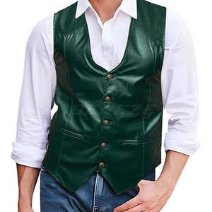 Gilet en cuir léger de haute qualité avec logo personnalisé, vêtement de mode très vendu pour hommes - Product Image 4