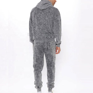 ชุดวอร์มแขนยาวแบบสั่งทำพิเศษ ระบายอากาศได้ดี สไตล์ลำลองสำหรับผู้ชาย ล้างสีแบบแอซิดวอช คุณภาพสูง ขายส่ง เสื้อผ้าฤดูหนาว - Product Image 2