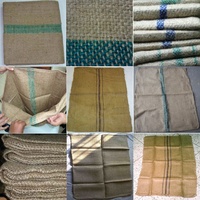 Sac en jute robuste 100% naturel, écologique, résistant aux intempéries, biodégradable, recyclable, 43x29 pouces, 1134 g, bandes vertes, ourlet renforcé, emballage
