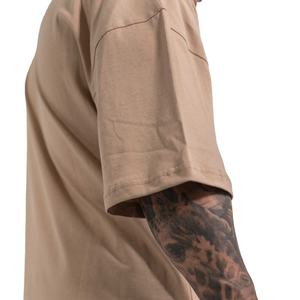 T-shirt surdimensionné en coton 100% délavé à l'acide pour hommes, poids lourd, épaules tombantes, Streetwear, col rond, Baggy, manches courtes, sport personnalisé - Product Image 5