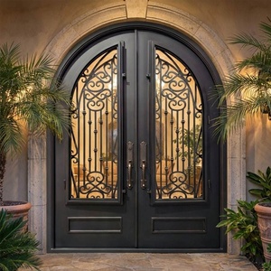 Royal Luxury Rust-resistant Wrought Iron Security Main Gate Intricate Pattern Powder-Coated Finish Easy Assembly Modern Design - Product Image 3