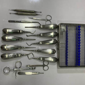 Kit de base pour chirurgie d'implant dentaire, 17 pièces, instruments chirurgicaux de haute qualité certifiés CE classe I, manuel, réutilisable, poignée ergonomique - Product Image 1