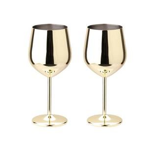 Verres à vin rouge en acier inoxydable doré personnalisés en gros, gobelets à whisky en métal, verres à champagne de table pour les fêtes - Product Image 2