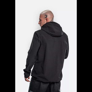 Men <b>Black</b> Hooded Soft Shell <b>Jacket</b> Zip Fly Water Resistant With Pockets Regular Fit Autumn Outdoor Wear - Product Image 2