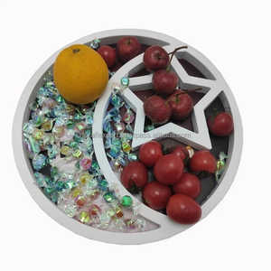 Eid Mubarak Ramadán Decoraciones de mesa Ramadán bandeja de chocolate Fiesta Luna Forma Oro Blanco bandejas de madera para servir por rfcrafts - Product Image 4