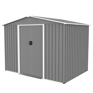 Caseta de Almacenamiento Metálica para Exteriores de 8x6 Pies, Resistente a la Intemperie, con Puertas con Cerradura para Guardar Herramientas en el Jardín, Patio o Trasera - Product Image 1