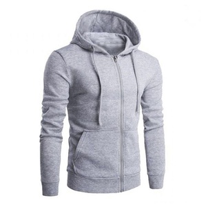 Men's Royal <b>Blue</b> Hooded Zip-Up Sweatshirt Regular Fit Solid Color Casual Autumn Wear French Terry Fabric - Product Image 1