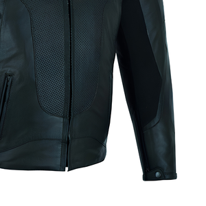 Blouson de course en cuir respirant, style moto sport, fermeture éclair sur le devant, streetwear vintage, vêtement d'extérieur, marque privée, vente en gros - Product Image 2