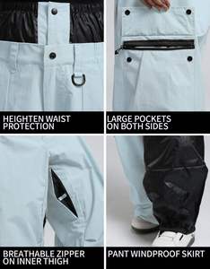 <b>Men's</b> Casual Straight Dark Waterproof insulated ski pants for snowboarding - Product Image 2