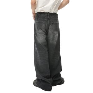 Custom <b>Baggy</b> <b>Jeans</b> Men Distressed Dark Washed Cotton Denim <b>Jeans</b> Vintage Fashion <b>Jeans</b> Pants <b>for</b> Men 2026 - Product Image 4