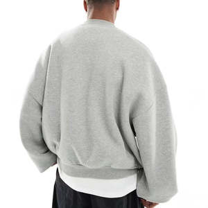 Sweat-shirt à capuche surdimensionné en coton pur de haute qualité pour homme, avec blocs de couleur, épaules tombantes et poche brodée - Product Image 6