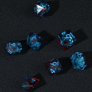 Blue Liquid Core <b>Dice</b> <b>Set</b>, Resin Sharp Edge D&D <b>Dice</b> <b>Set</b>, Dungeons and Dragons Polyhedral RPG <b>Dice</b> <b>Set</b> - Product Image 3