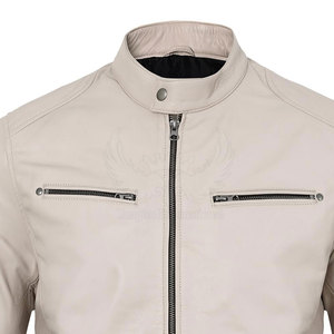 Veste de motard unisexe en cuir véritable souple de qualité supérieure, lavée, avec fermeture éclair sur le devant, coupe confortable, caractéristiques de sécurité, idéale pour les voyages - Product Image 6