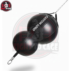 Ballon de frappe double extrémité robuste avec corde élastique – Nouveaux sacs d'entraînement renforcés à double extrémité, cousus main, très tendance - Product Image 3