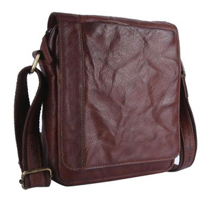 กระเป๋าคาดลำตัว SALVA LEATHER ผ้าแคนวาส สีน้ำตาล สไตล์วินเทจ กระเป๋าสะพายข้างผู้ชาย มีช่องซิป สายปรับได้ ความจุตามสั่ง - Product Image 4
