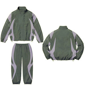 Nouvel arrivage OEM – Ensemble survêtement homme léger imprimé avec fermeture éclair, coupe-vent, logo personnalisé brodé, polyester/coton, qualité supérieure - Product Image 6