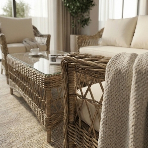 Modern Natural Rattan Outdoor <b>Dining</b> <b>Armchair</b> Handwoven Wicker Cushion Apartment Luxury Villa Resort Furniture - Product Image 5