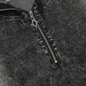 Sweat à capuche vintage ample pour homme, 500 g/m², 100 % coton, avec impression numérique intégrale et finition délavée premium. - Product Image 5