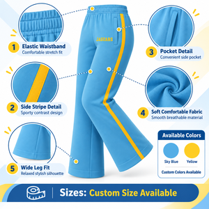 Pantalones Deportivos Anchos a Rayas para Mujer, Bordados con el Logotipo de la Universidad Southern University and A&M College, Ropa Universitaria HBCU - Product Image 6