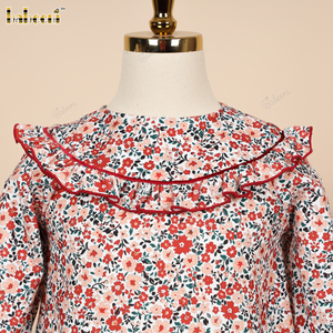 Vestido Casual Otoñal Vintage para Niñas, Estampado con Pequeñas Flores, ODM OEM al por Mayor, 100% Algodón, Manga Larga - DR4277 - Product Image 3