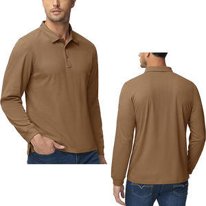Camisetas Polo Tácticas de Manga Larga para Hombre, 100% Poliéster de Secado Rápido, con Logotipo Personalizado en el Frente - Product Image 2