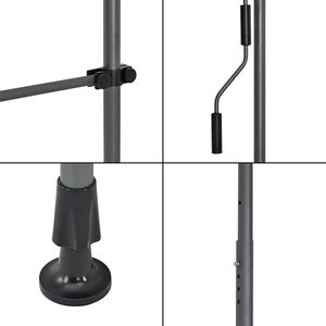 Auvent de balcon réglable en hauteur à manivelle, avec cadre en acier et aluminium blanc, en polyester, pour terrasse extérieure - Product Image 2
