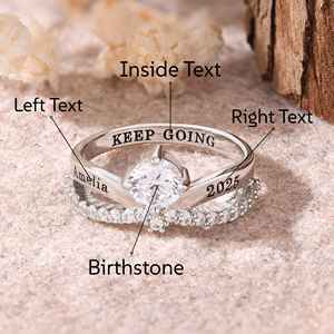 Anillo de Graduación Universitario Personalizado BOJ School Ring 056, Anillo de Colegio Secundario para Ella, con Piedra de Nacimiento, Plata 925, ¡Oferta! - Product Image 4